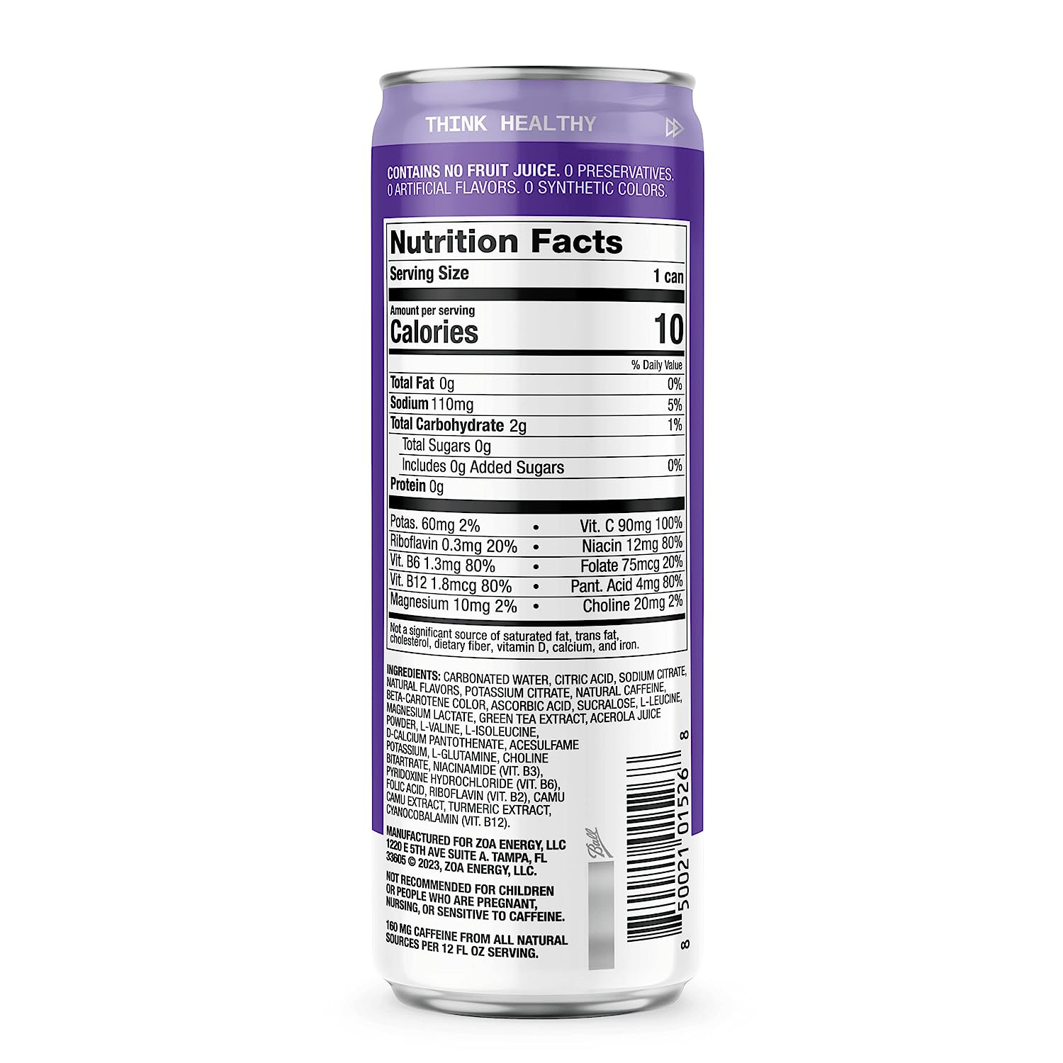 ZOA Zero Sugar Energy Drinks - New Flavors Variety Pack， 12 Fl Oz (36-Pack) - Image 6